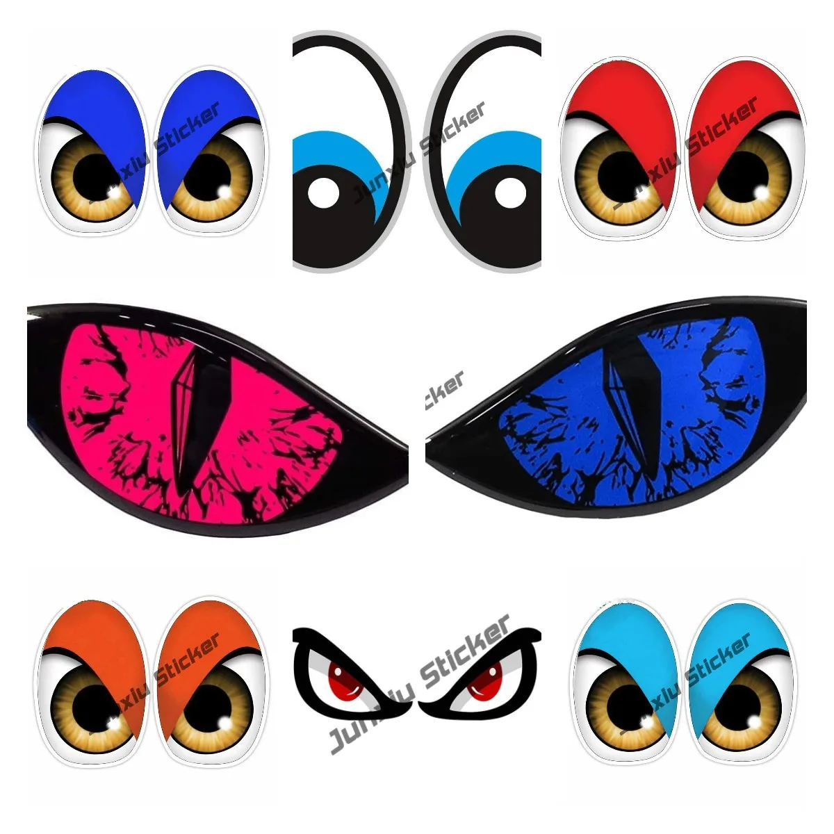 Car Accessories Evil Eye - Stiker Reflektif 3D Mata Jahat untuk