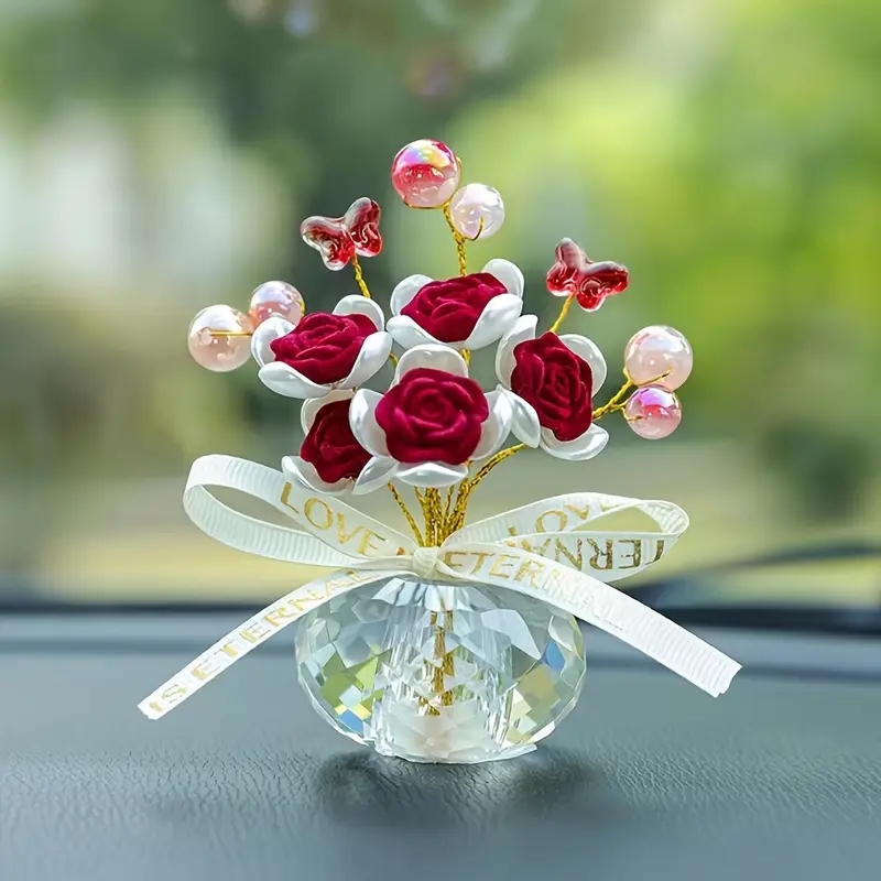 Car Accessories Walmart - 1 buah ornamen dasbor mawar kaca