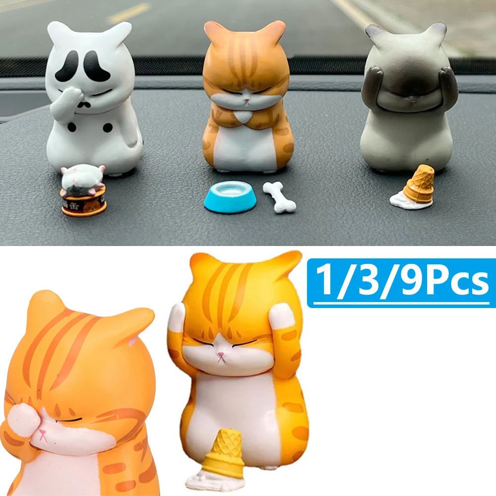 Car Accessories Walmart - 1/9 Kawaii boneka kucing ornamen patung