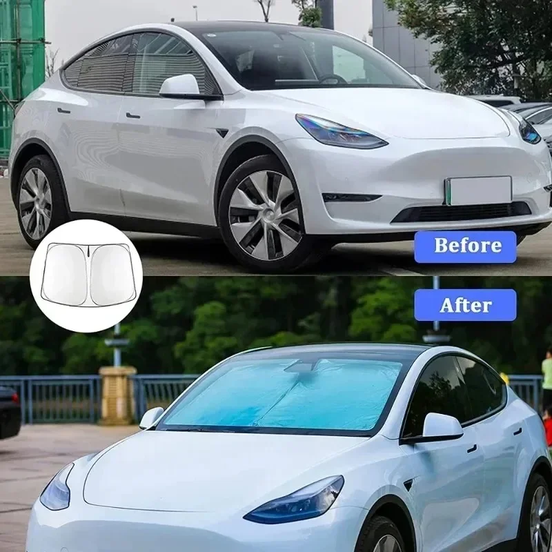 Penutup Kaca Depan Mobil Tesla - Windshield Sun Shade ulasan dan harga