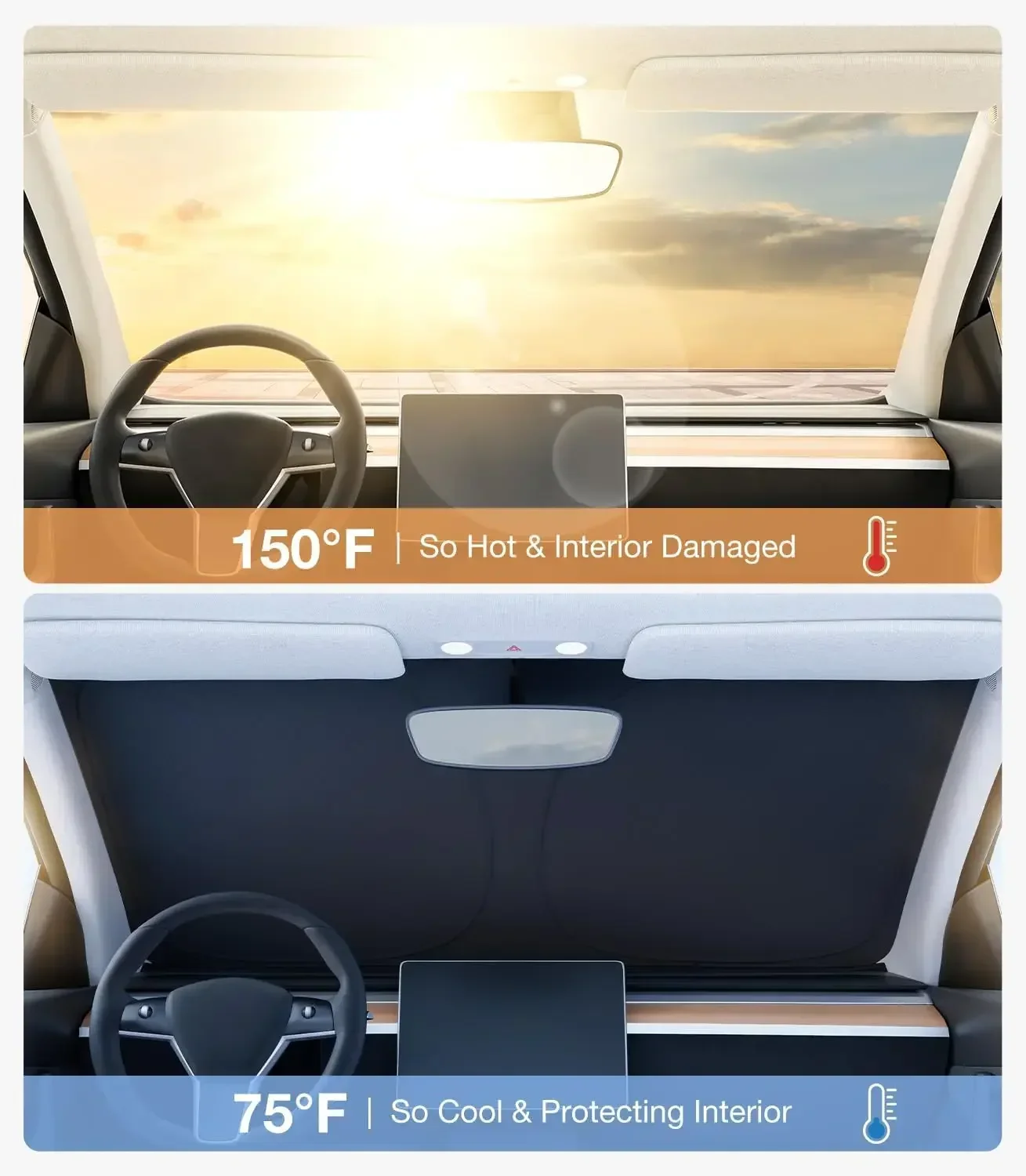 Penutup Kaca Depan Mobil Tesla - Windshield Sun Shade ulasan dan harga